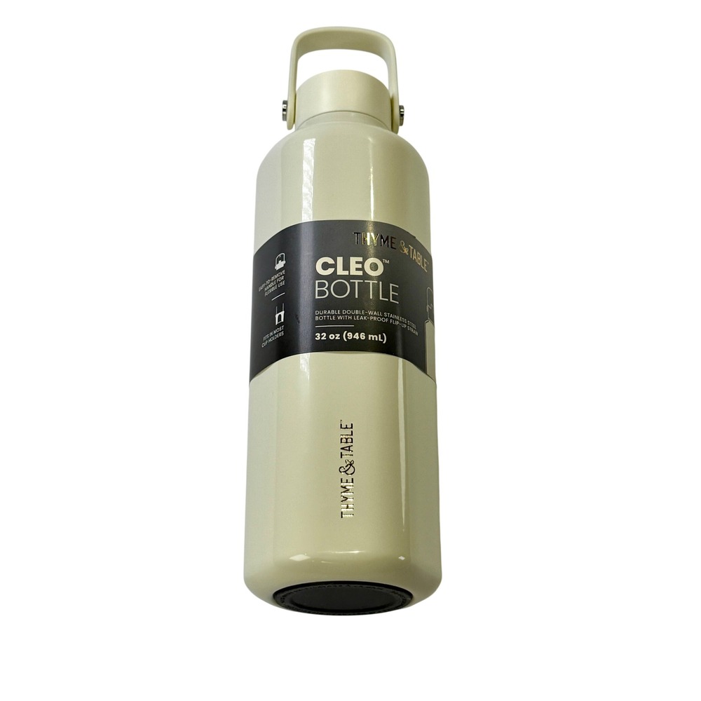 Thyme & Table Cleo Bottle 32oz Cream Stainless Steel Water Bottle 380A7